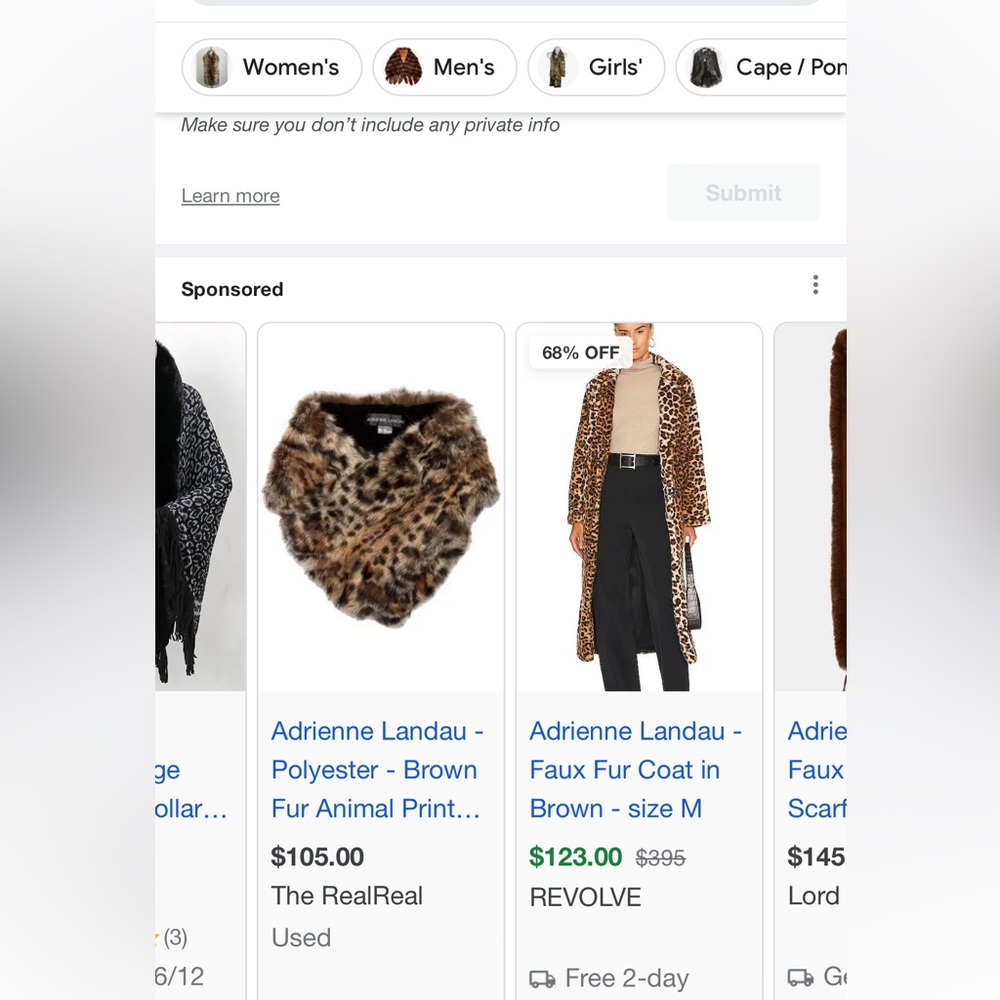 Adrienne Landau Faux Fur NWOT Brown Scarf. One Size. - Picture 5 of 5